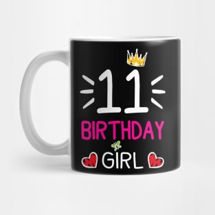 Kids 11th Birthday Girl Crown Princess Mug